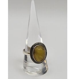 Ring Size 9.5 - Sterling Silver - Amber