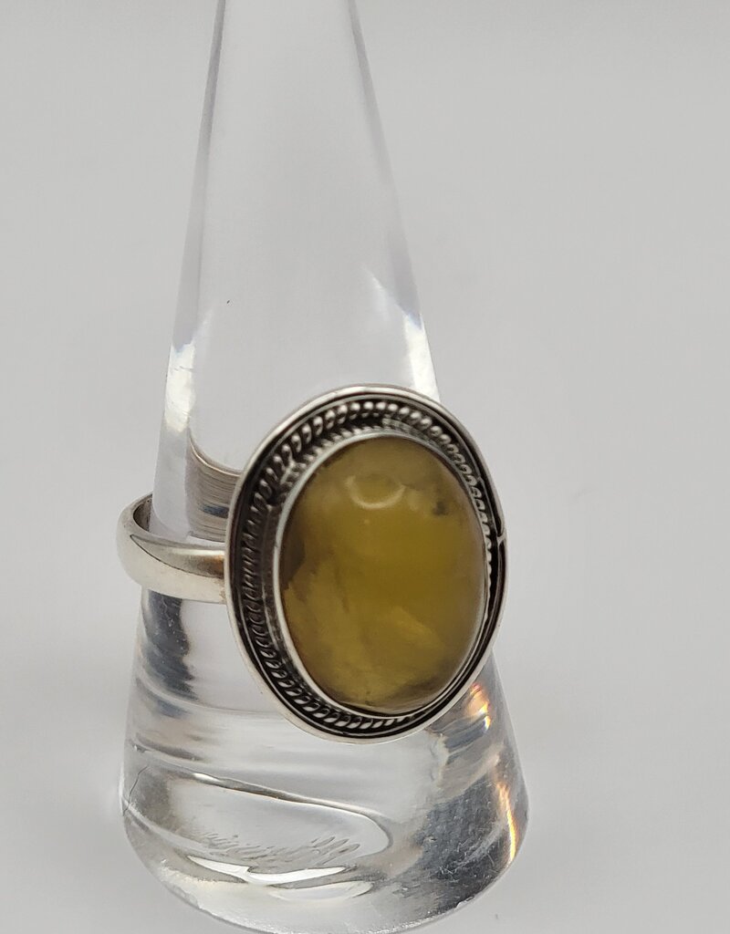 Ring Size 9.5 - Sterling Silver - Amber