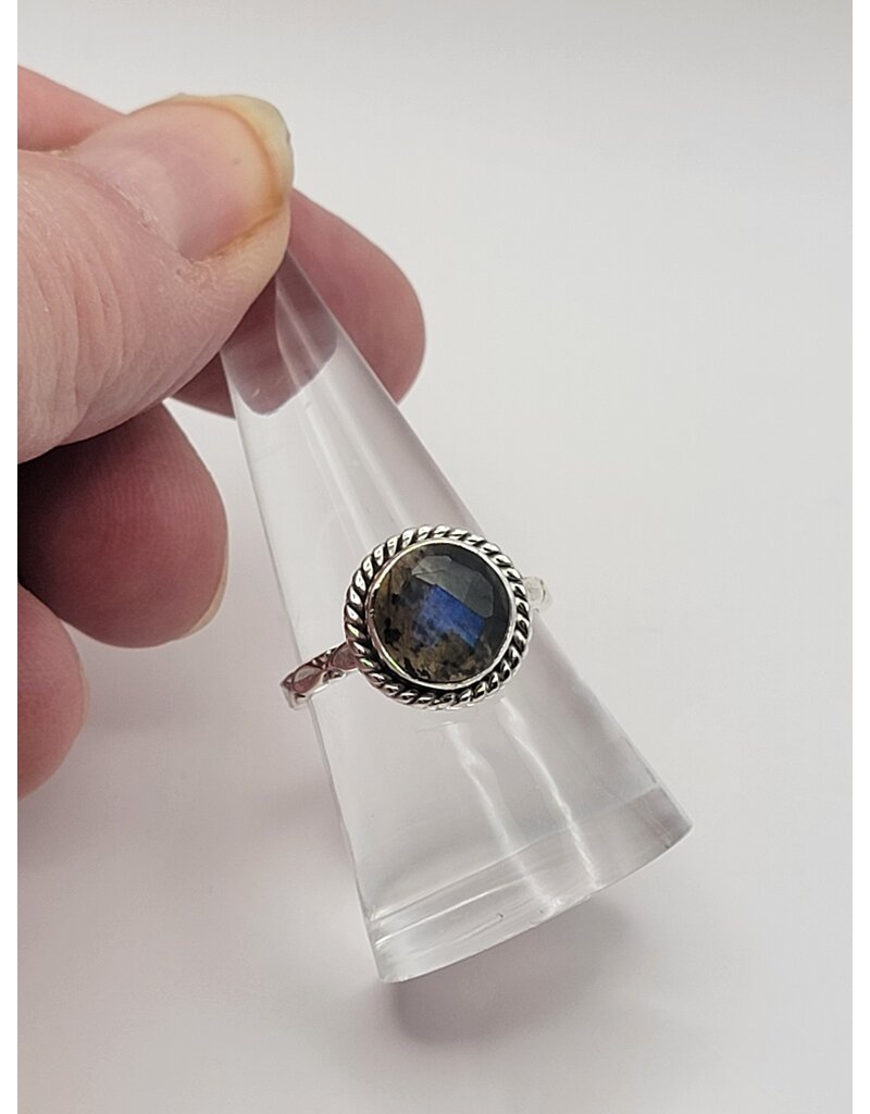 Sterling Silver Labradorite Ring Sz 8