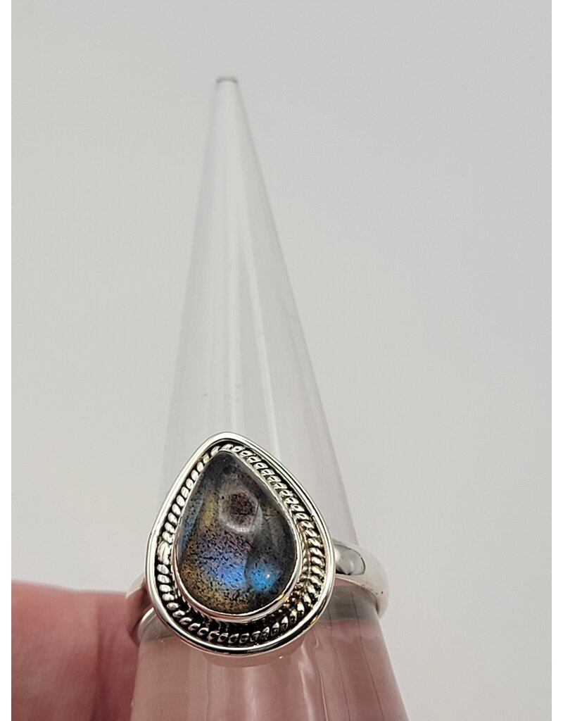 Sterling Silver Labradorite Ring Sz 10