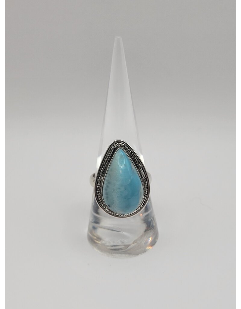 Sterling Silver Larimar Ring Sz 8.75