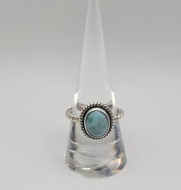 Ring Size 8 - Sterling Silver - Larimar