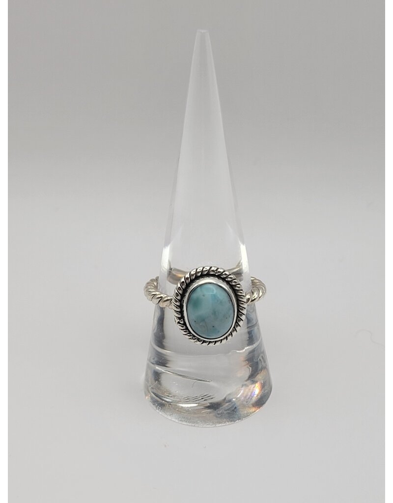 Sterling Silver Larimar Ring Sz 8.5