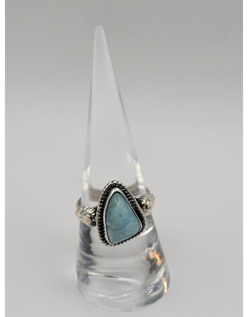 Sterling Silver Larimar Ring Sz 7.5