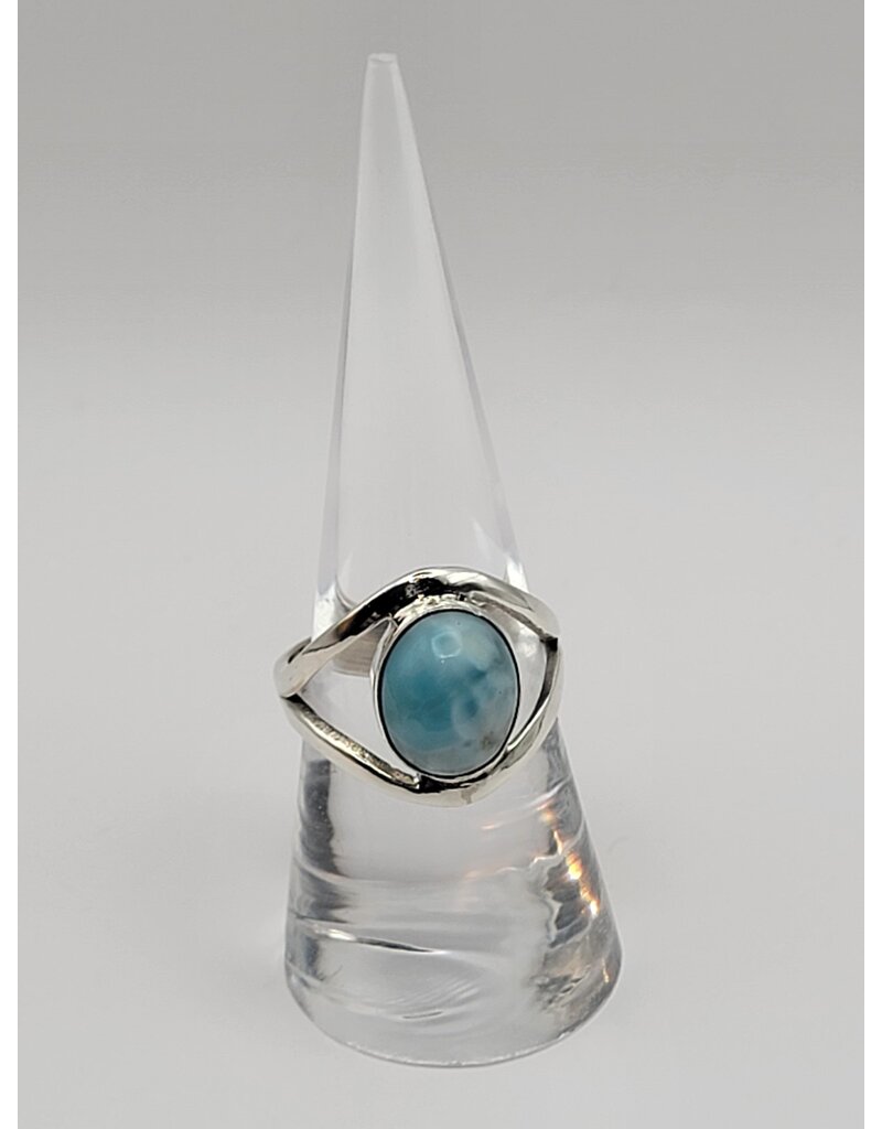 Sterling Silver Larimar Ring Sz 8