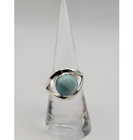 Sterling Silver Larimar Ring Sz 8