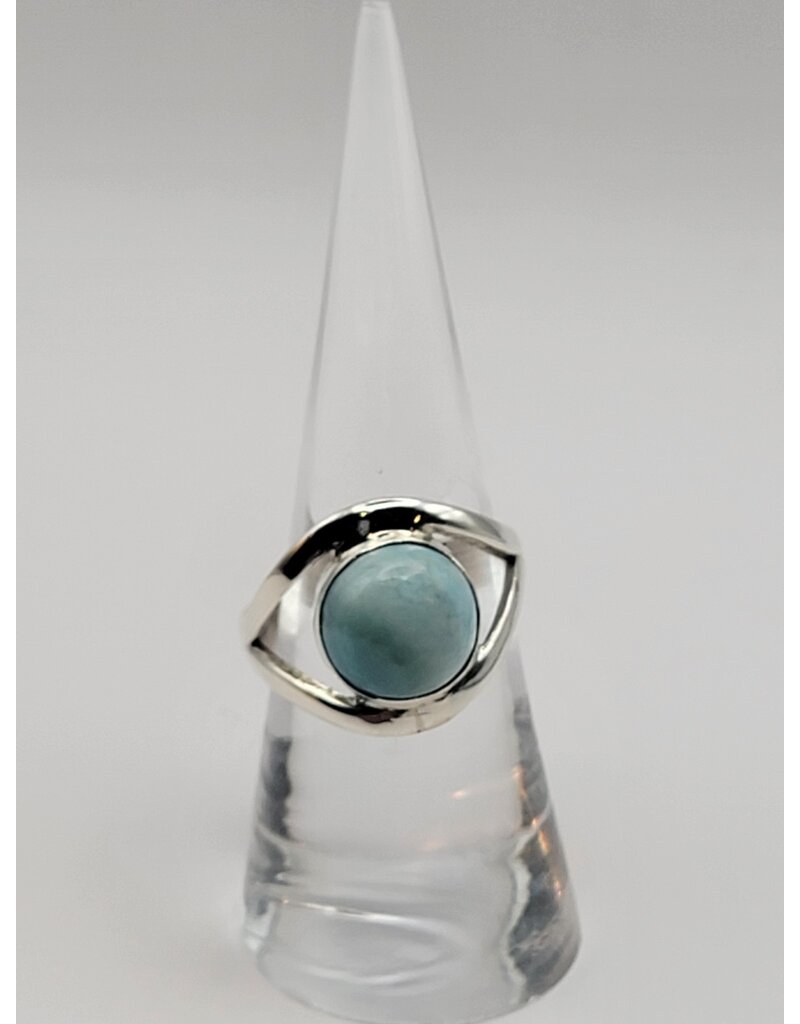 Sterling Silver Larimar Ring Sz 8