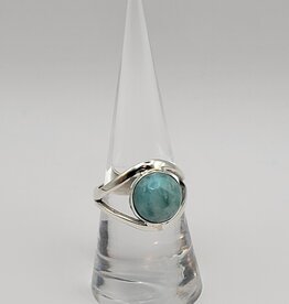 Ring Size 8 - Sterling Silver - Larimar