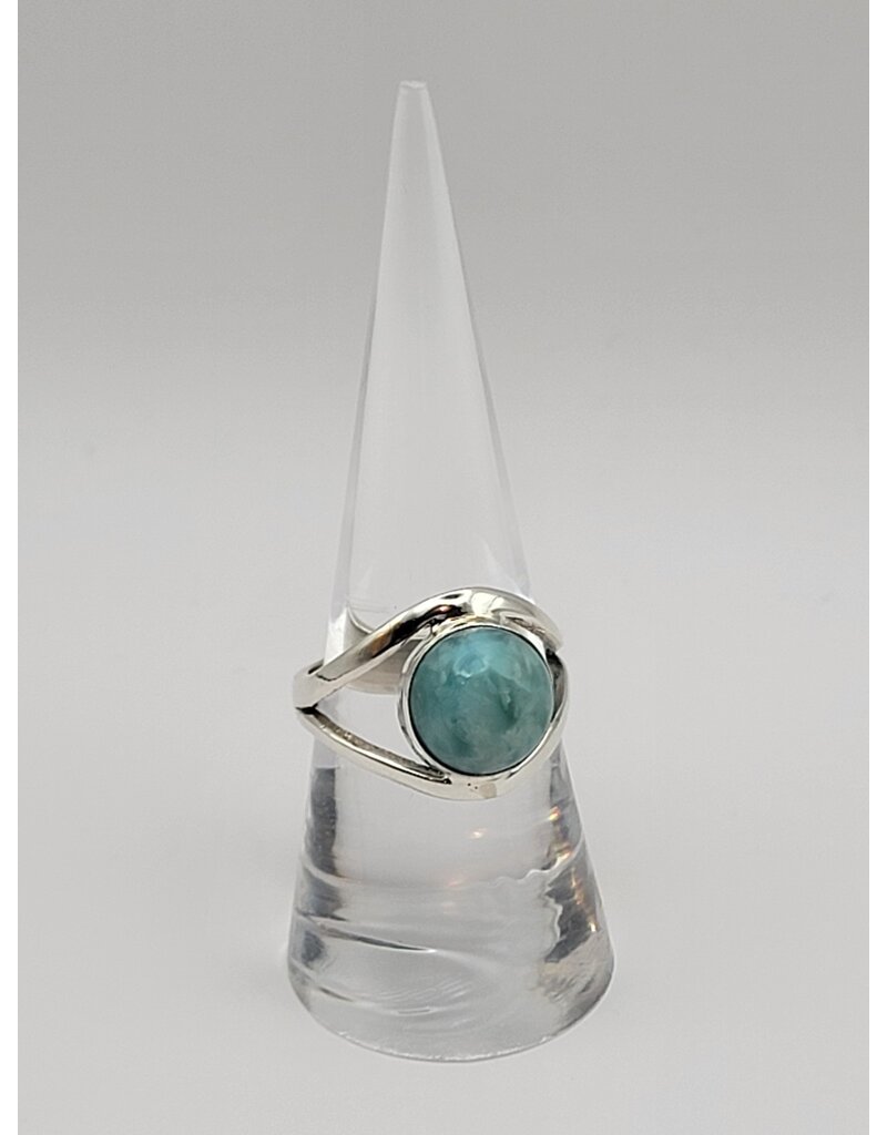 Sterling Silver Larimar Ring Sz 8