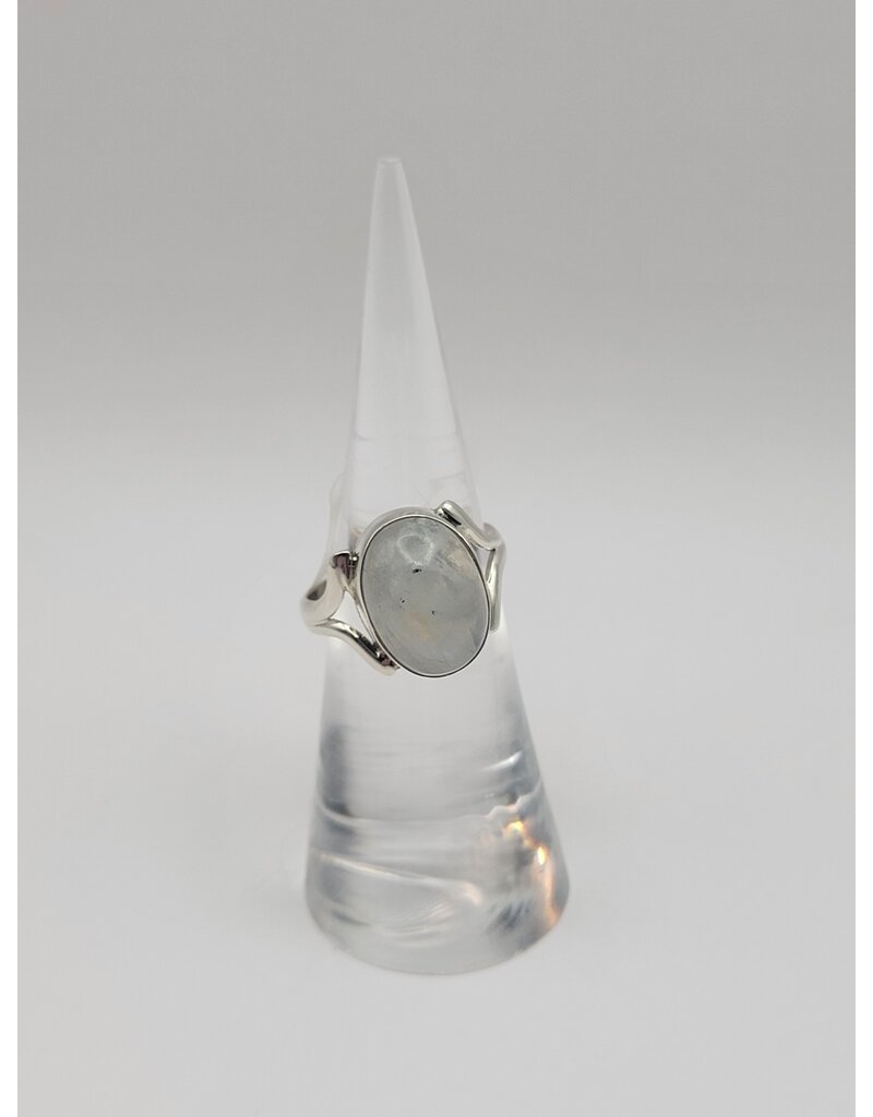 Sterling Silver Rainbow Moonstone Ring Sz 6