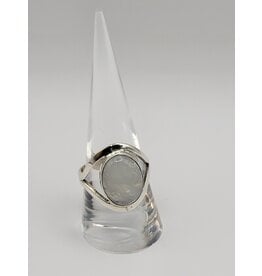 Ring Size 9 - Sterling Silver - Rainbow Moonstone