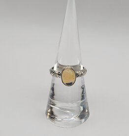 Ring Size 6.75 - Sterling Silver - Opal