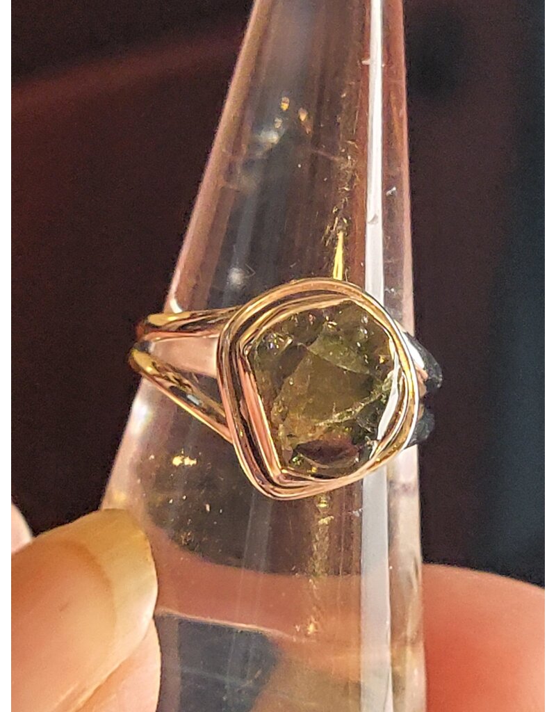 Sterling Silver Peridot Ring Sz 8