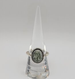 Ring Size 8 - Sterling Silver - Prehnite