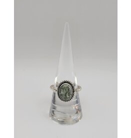 Ring Size 8 - Sterling Silver - Prehnite