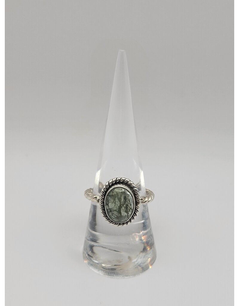 Ring Size 8 - Sterling Silver - Prehnite