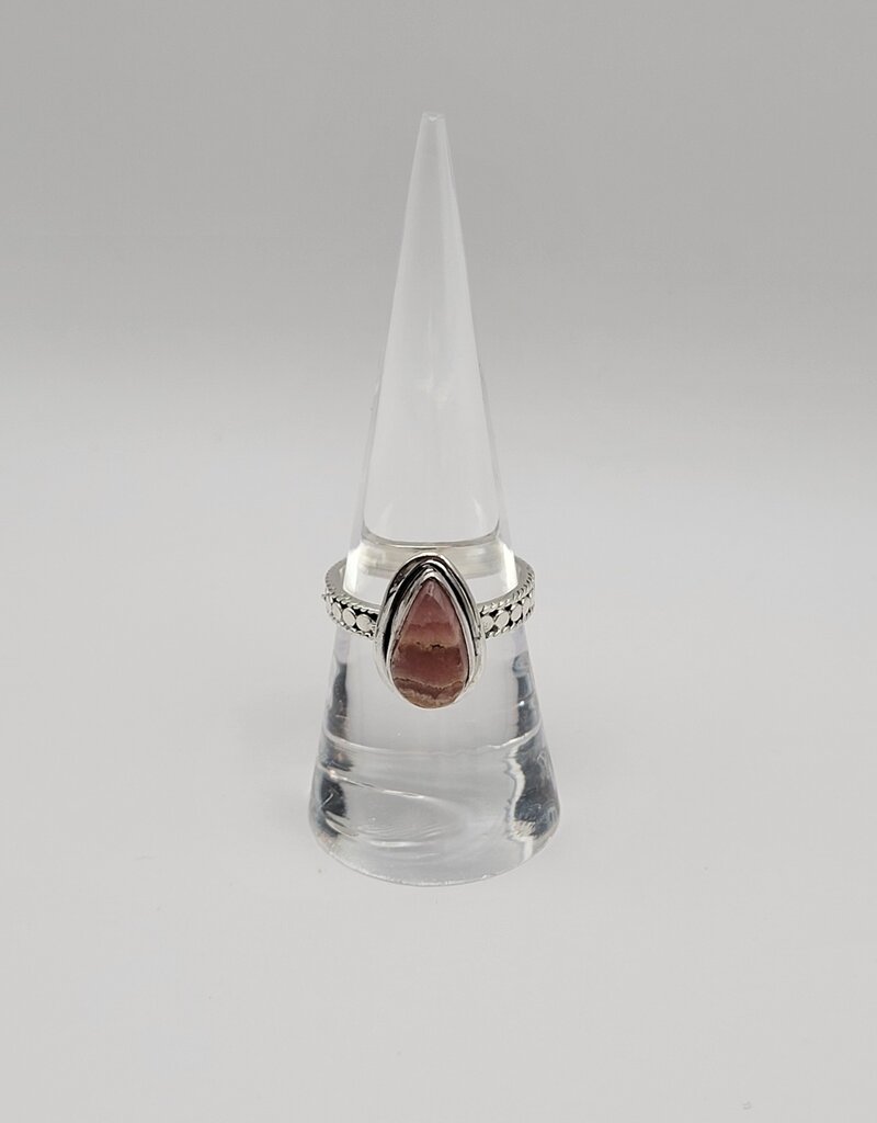 Ring Size 7.5 - Sterling Silver - Rhodochrosite