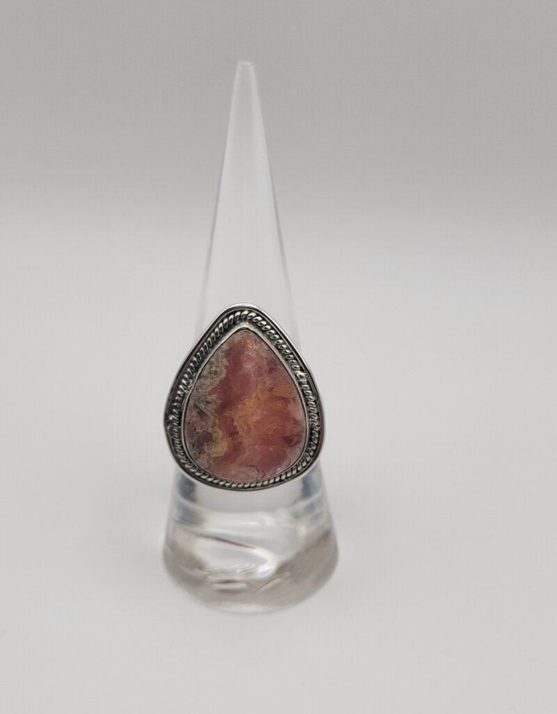 Ring Size 9 - Sterling Silver - Rhodochrosite