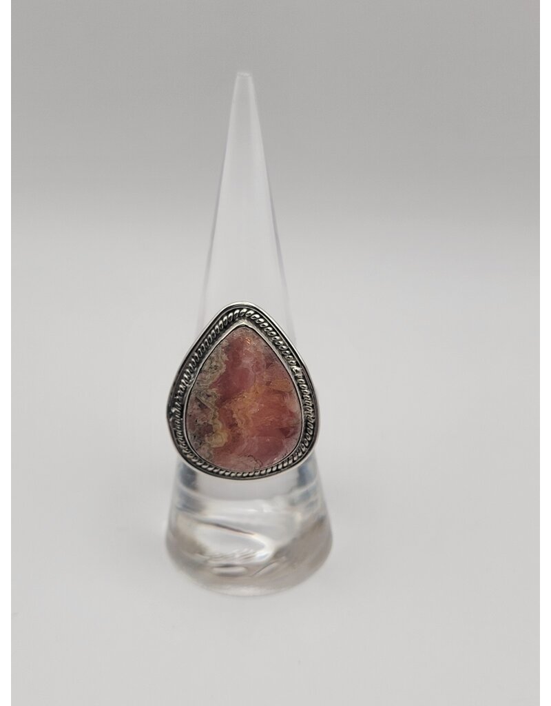 Ring Size 9 - Sterling Silver - Rhodochrosite