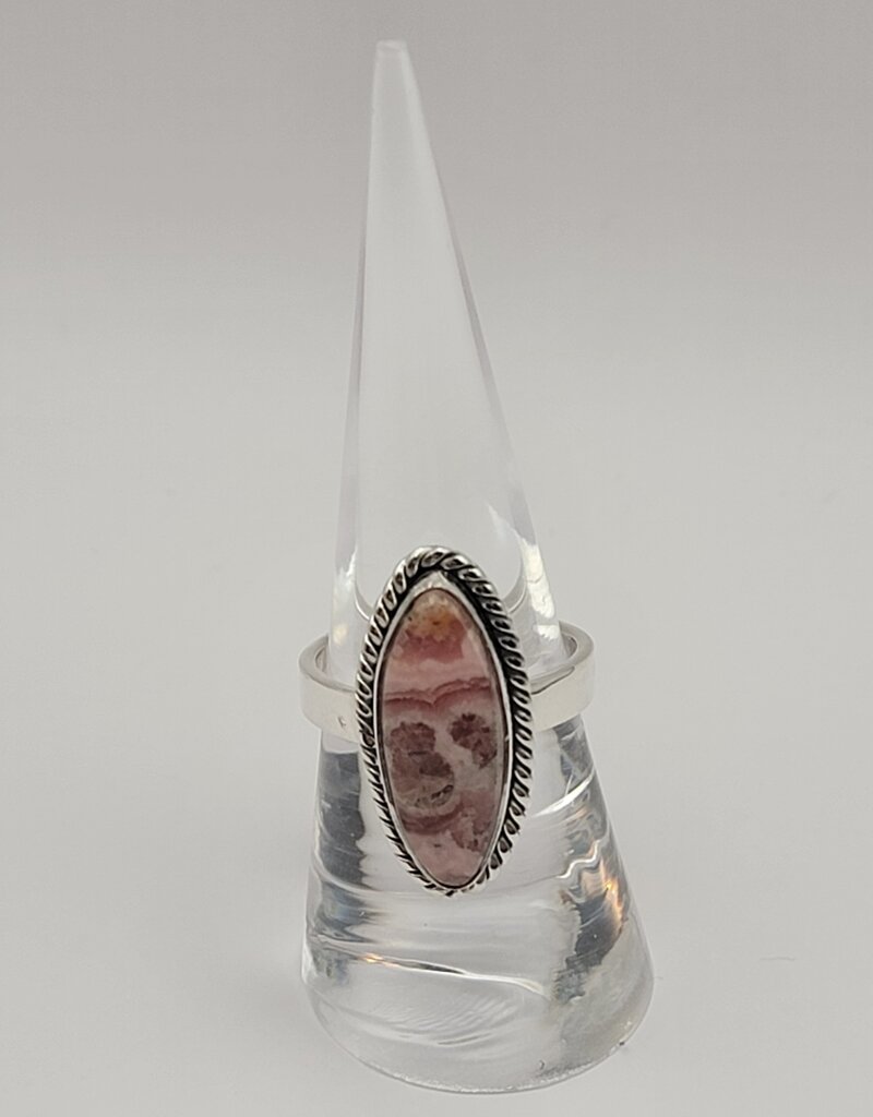 Ring Size 7.5 - Sterling Silver - Rhodochrosite