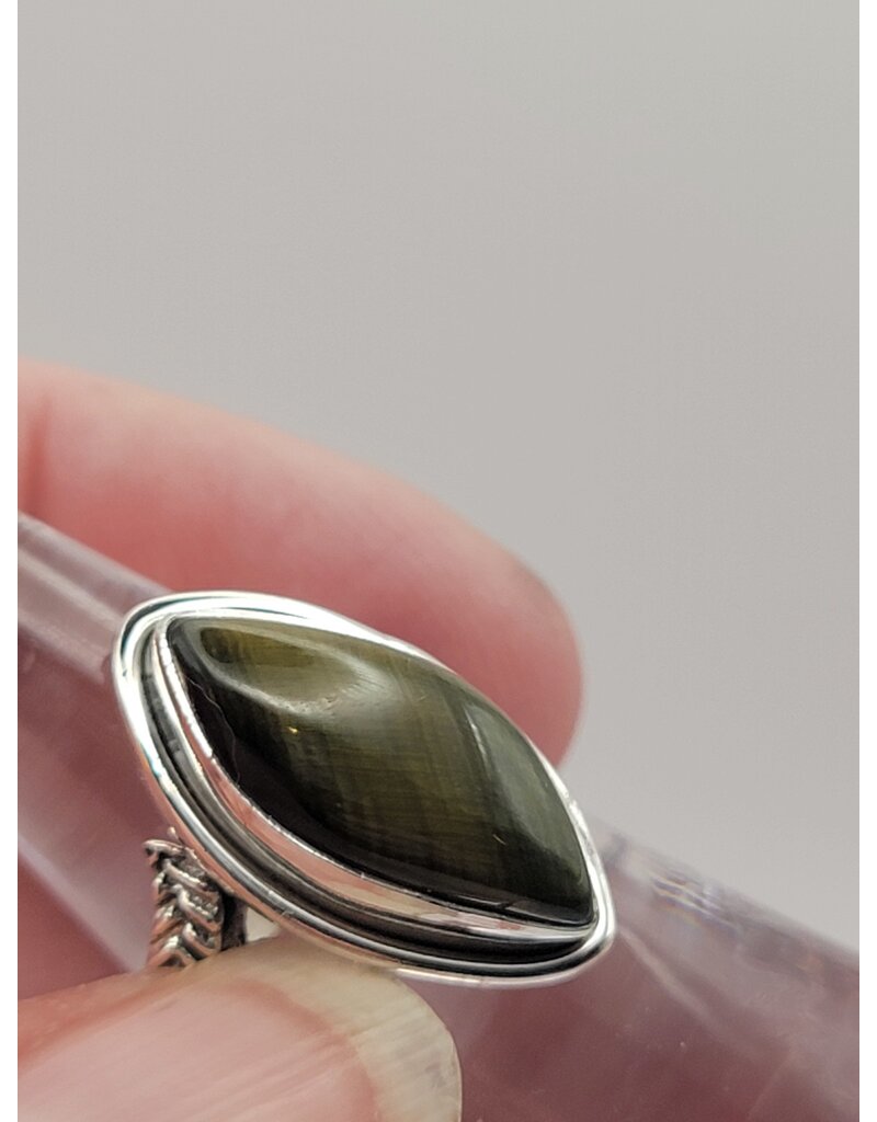 Sterling Silver Tiger's Eye Ring Sz 5.75