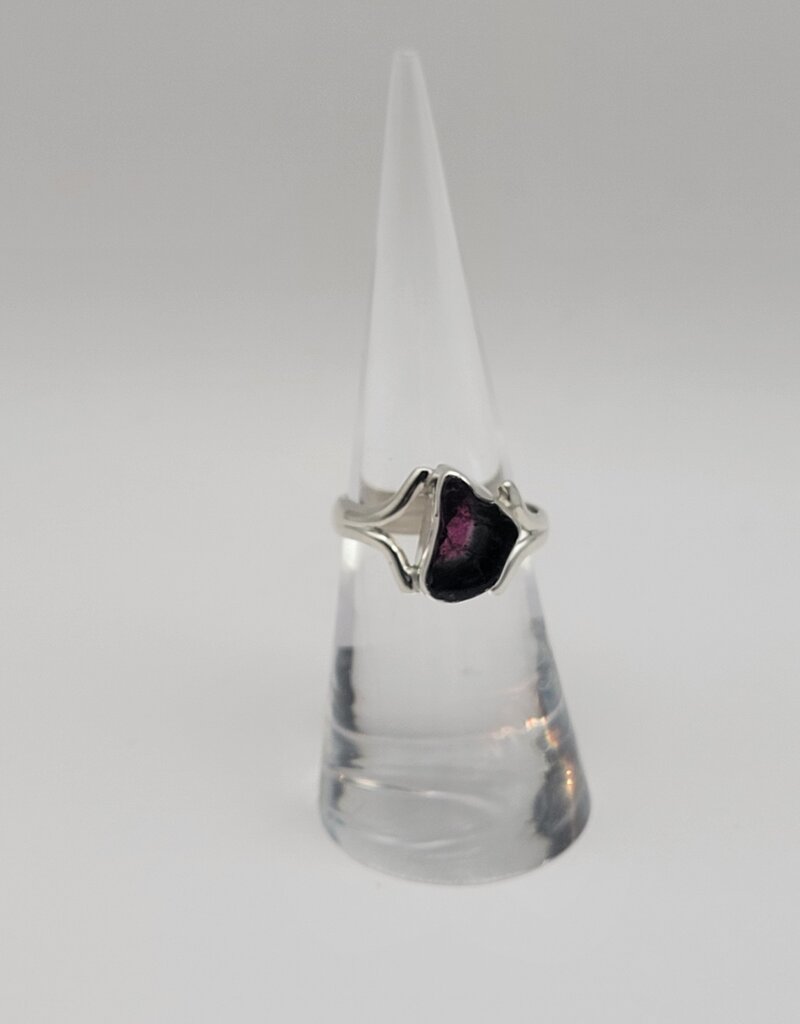 Ring Size 6.5 - Sterling Silver - Watermelon Tourmaline