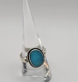 Ring Size 8.5 - Sterling Silver - Turquoise