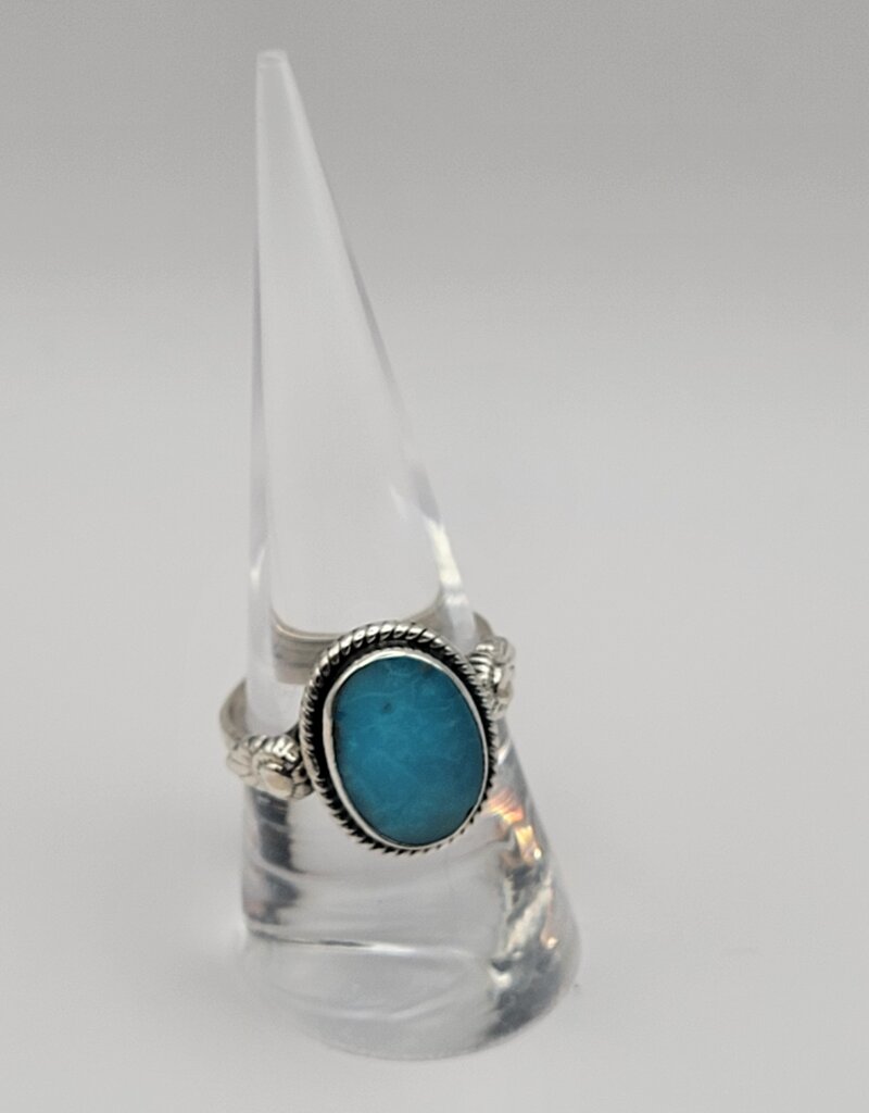 Ring Size 8.5 - Sterling Silver - Turquoise