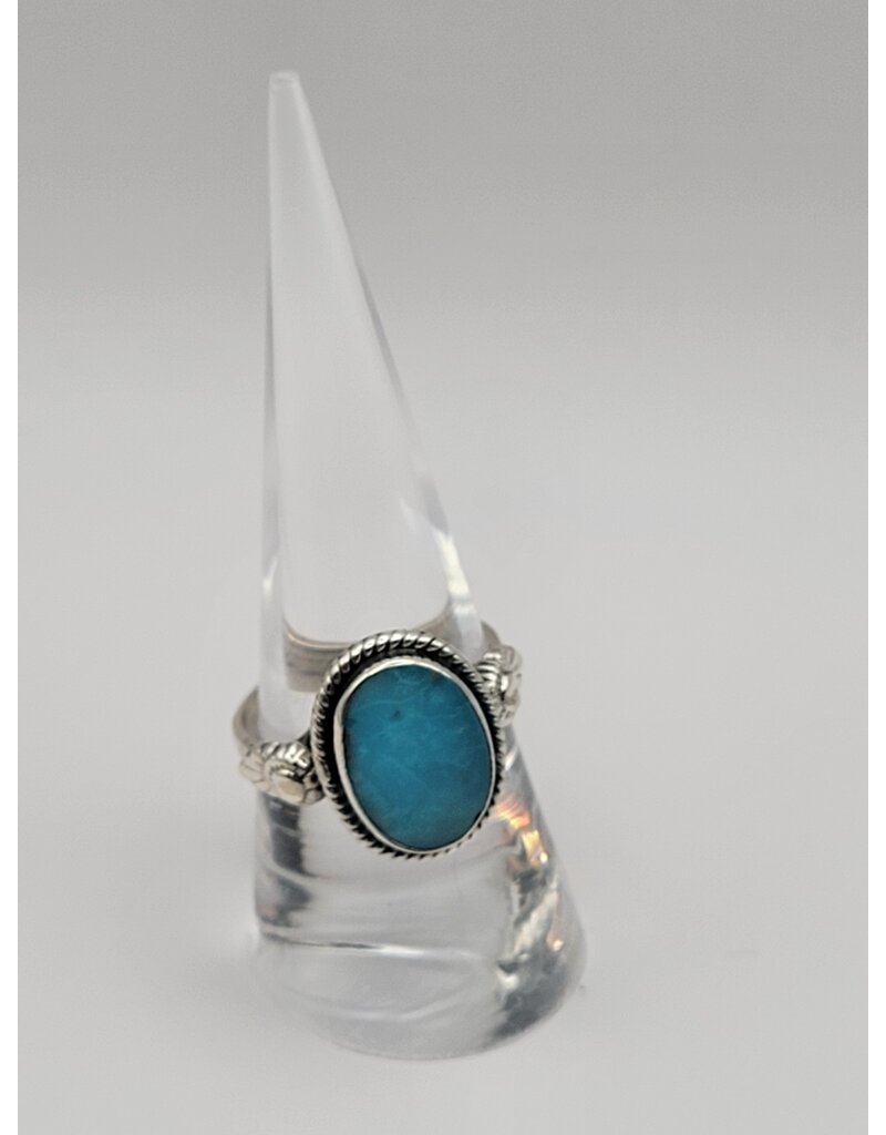 Ring Size 8.5 - Sterling Silver - Turquoise