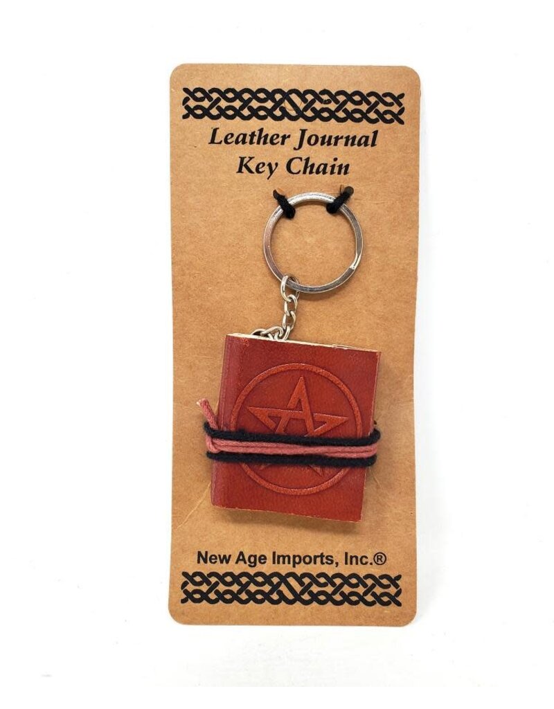 Pentagram Leather Journal Key Chain