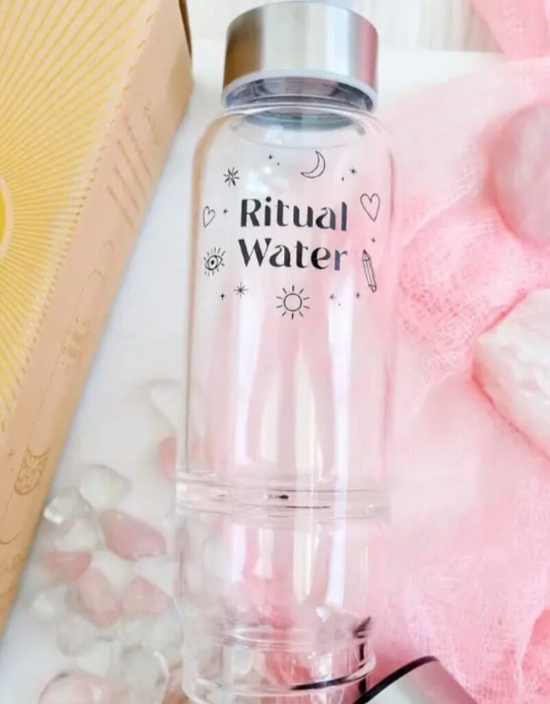 Crystal Ritual Water Bottle with Gemstones