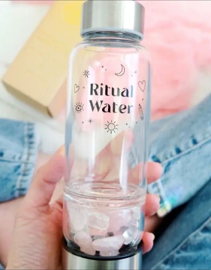 Crystal Ritual Water Bottle with Gemstones