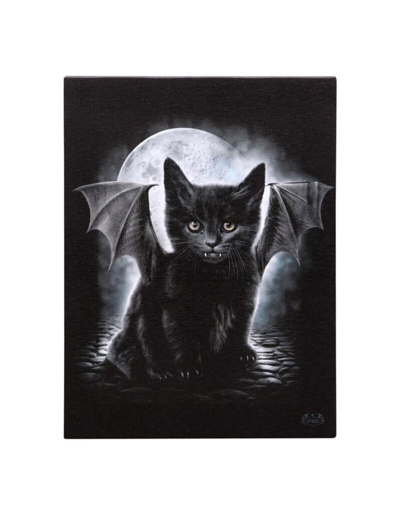 Bat Cat Canvas Plaque