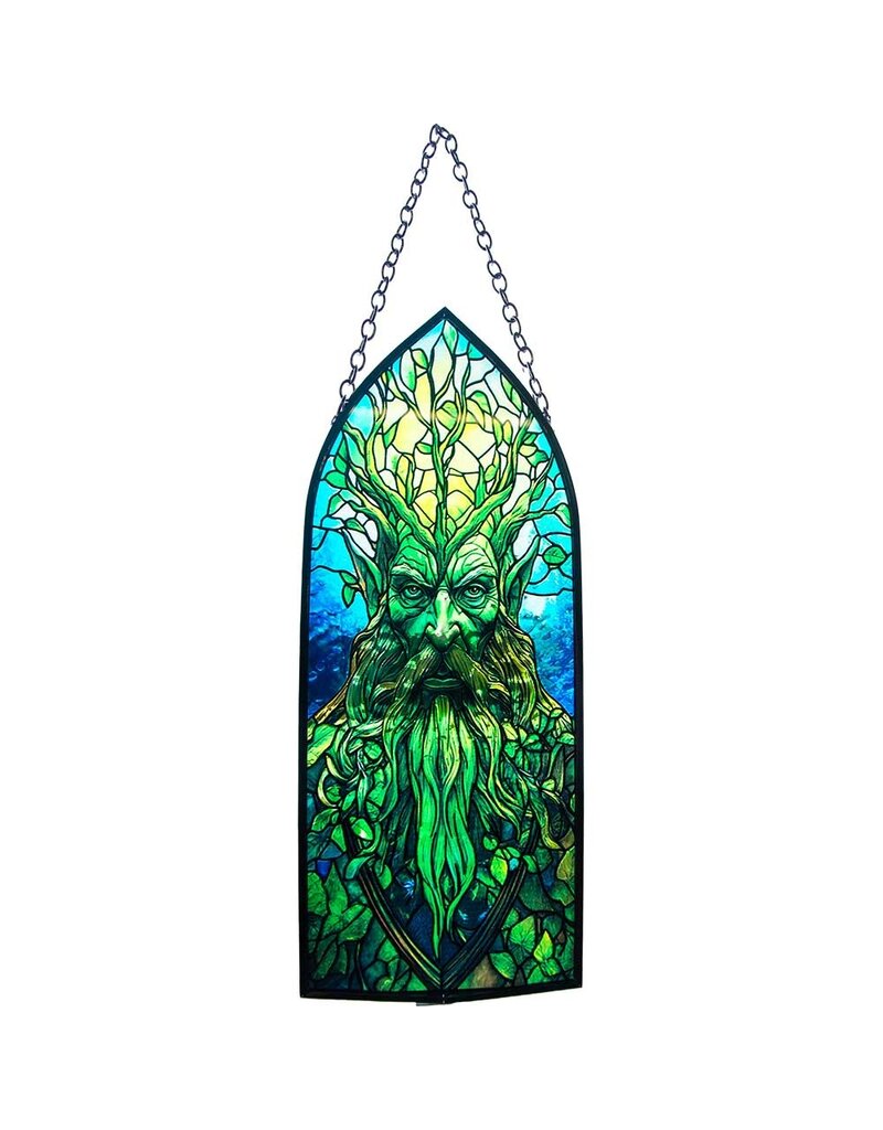Cathedral Green Man Suncatcher 8″