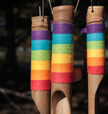 Bamboo Wind Chime with Hand Painted Rainbow Colors
