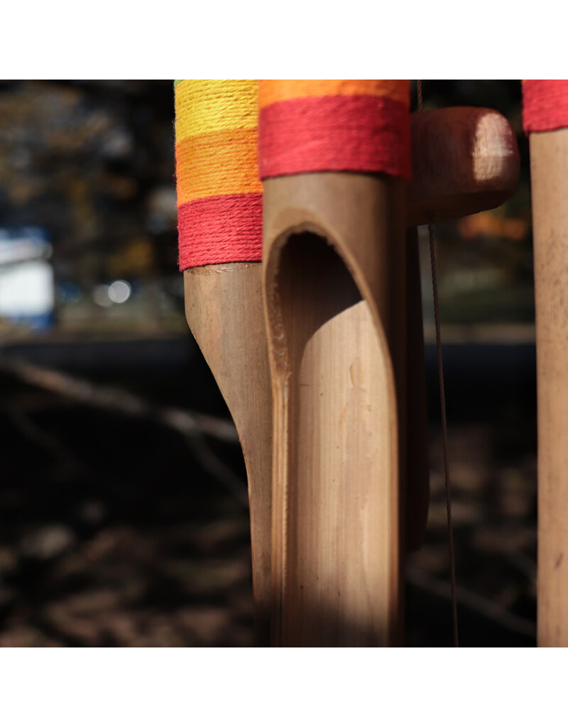 Bamboo Wind Chime with Hand Painted Rainbow Colors