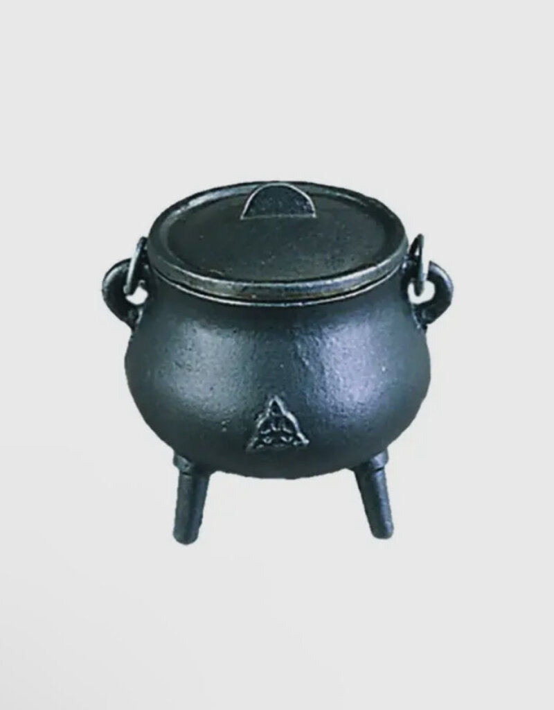 Triquetra Cast Iron Cauldron With Lid 3.5
