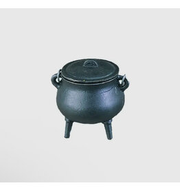 Plain Mini Cast Iron Cauldron 3.5" with Lid