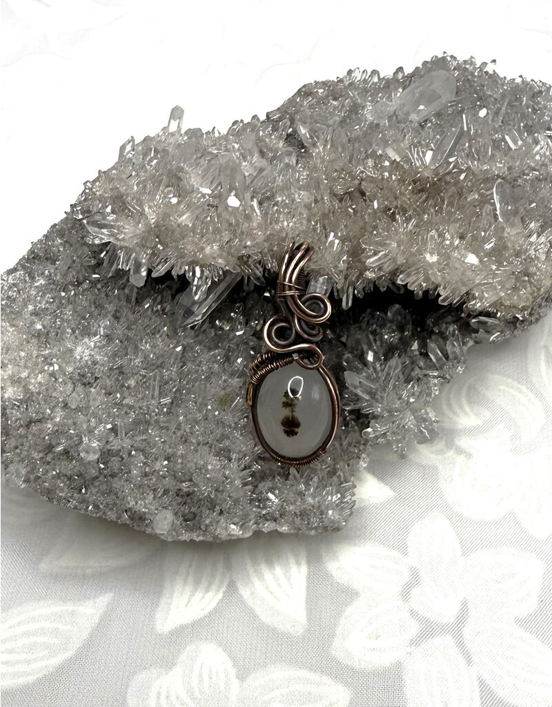 Dendritic Agate Wire Wrapped Pendant