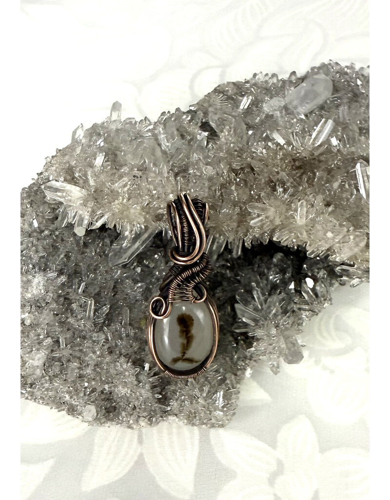Dendritic Agate Wire Wrapped Pendant