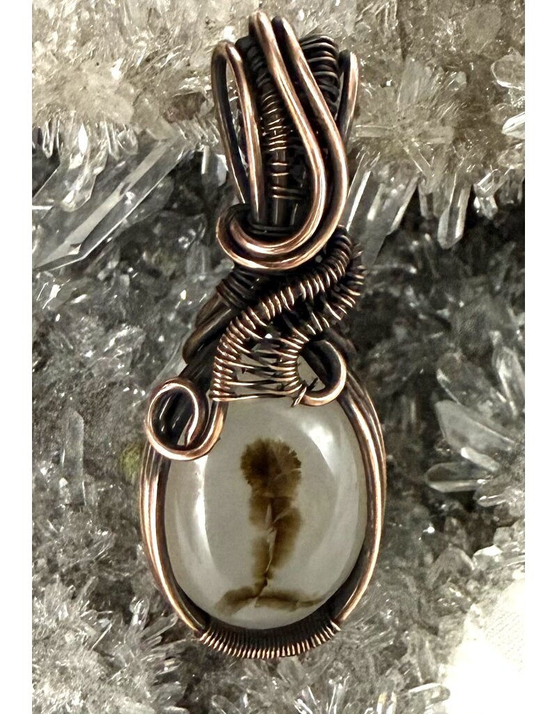 Dendritic Agate Wire Wrapped Pendant