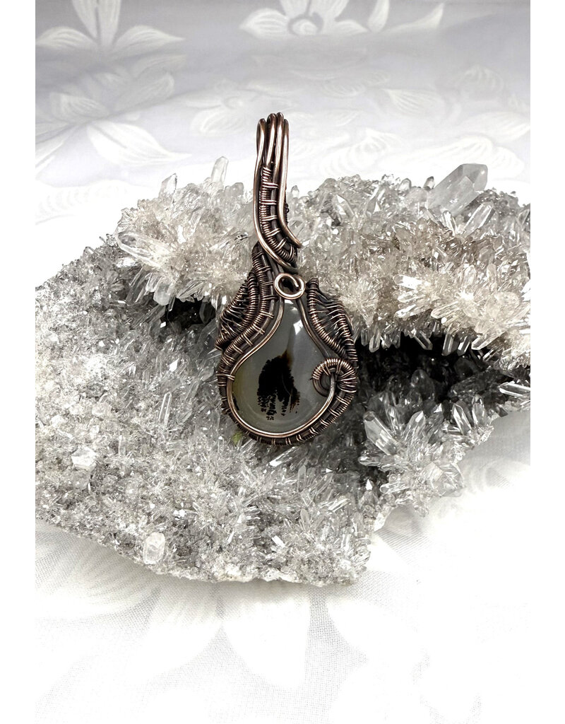 Dendritic Agate Wire Wrapped Pendant