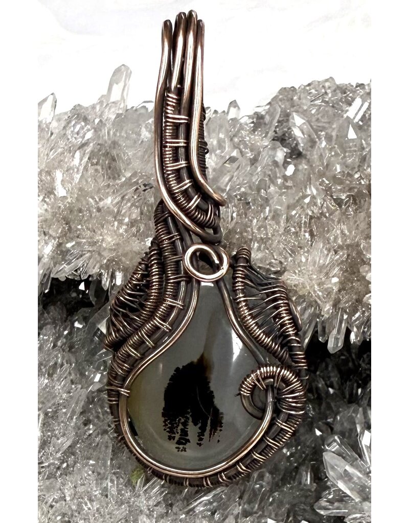 Dendritic Agate Wire Wrapped Pendant