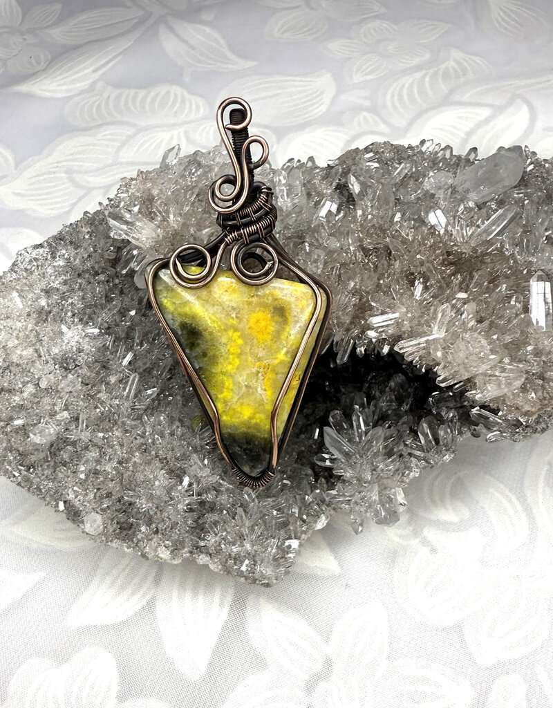 Bumblebee Jasper Wire Wrapped Pendant