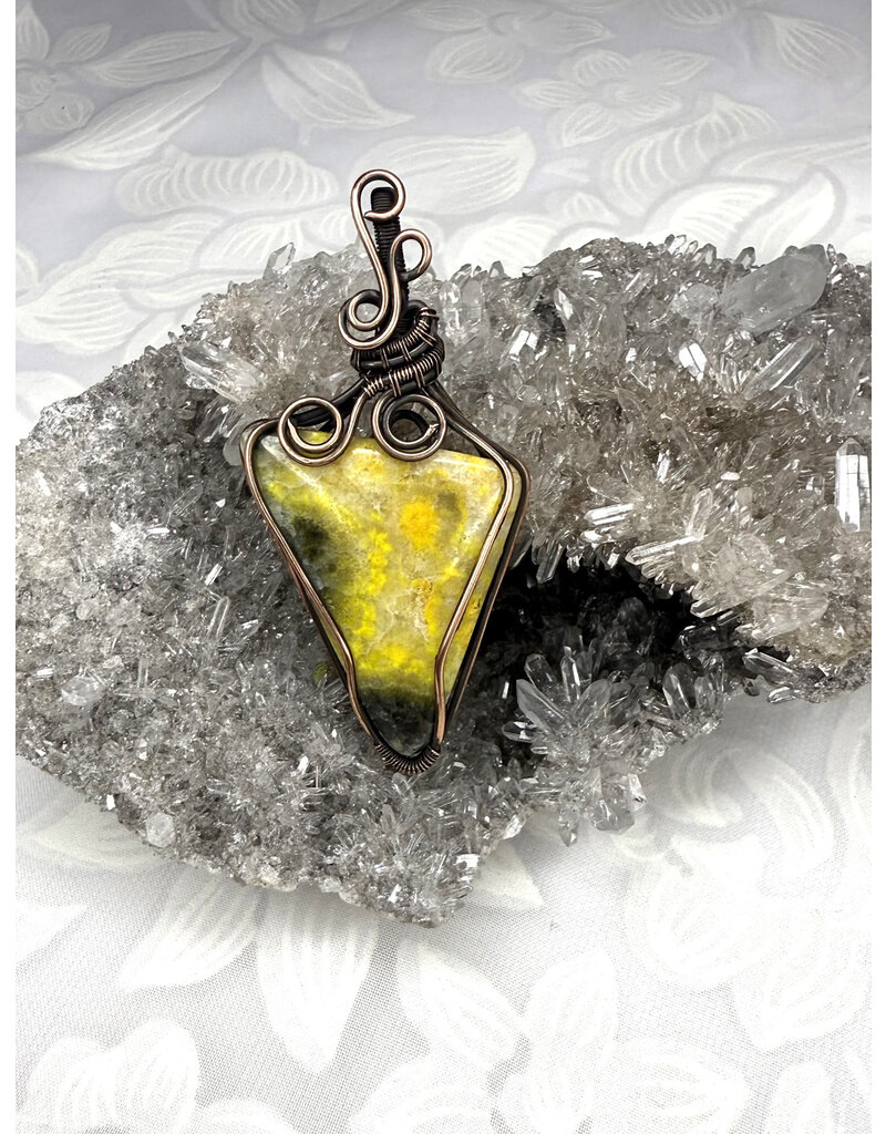 Bumblebee Jasper Wire Wrapped Pendant
