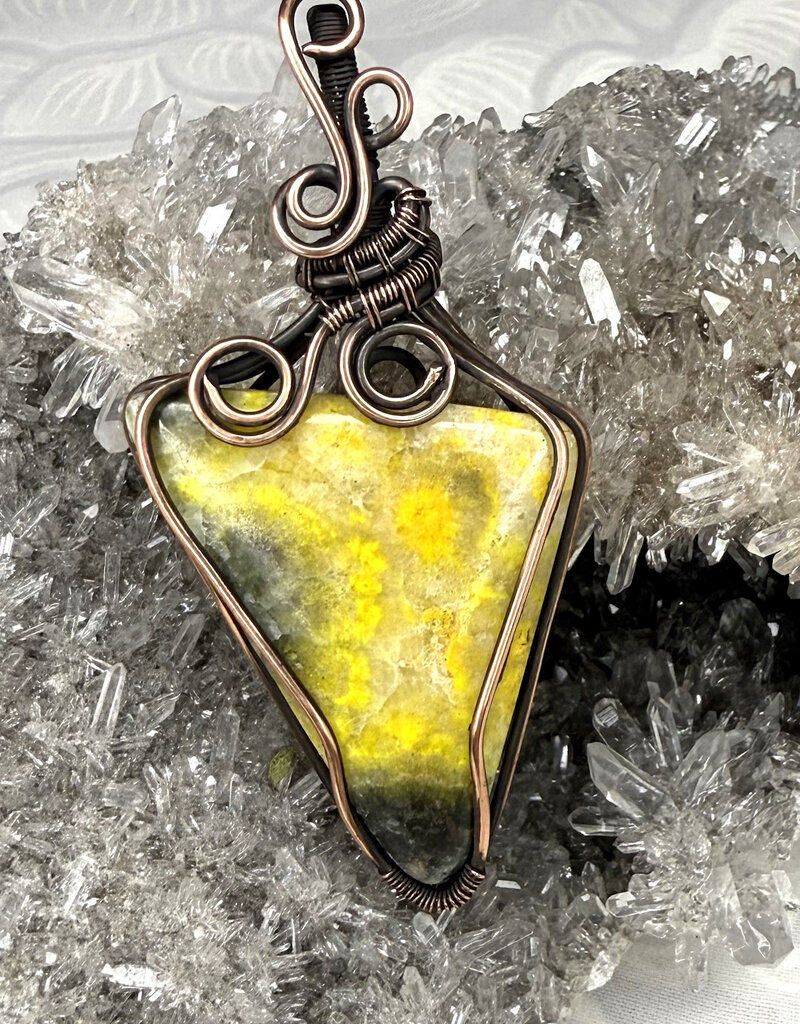 Bumblebee Jasper Wire Wrapped Pendant