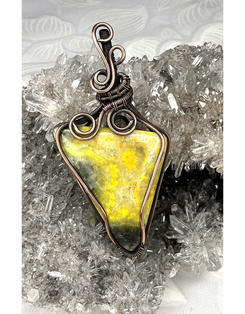 Bumblebee Jasper Wire Wrapped Pendant