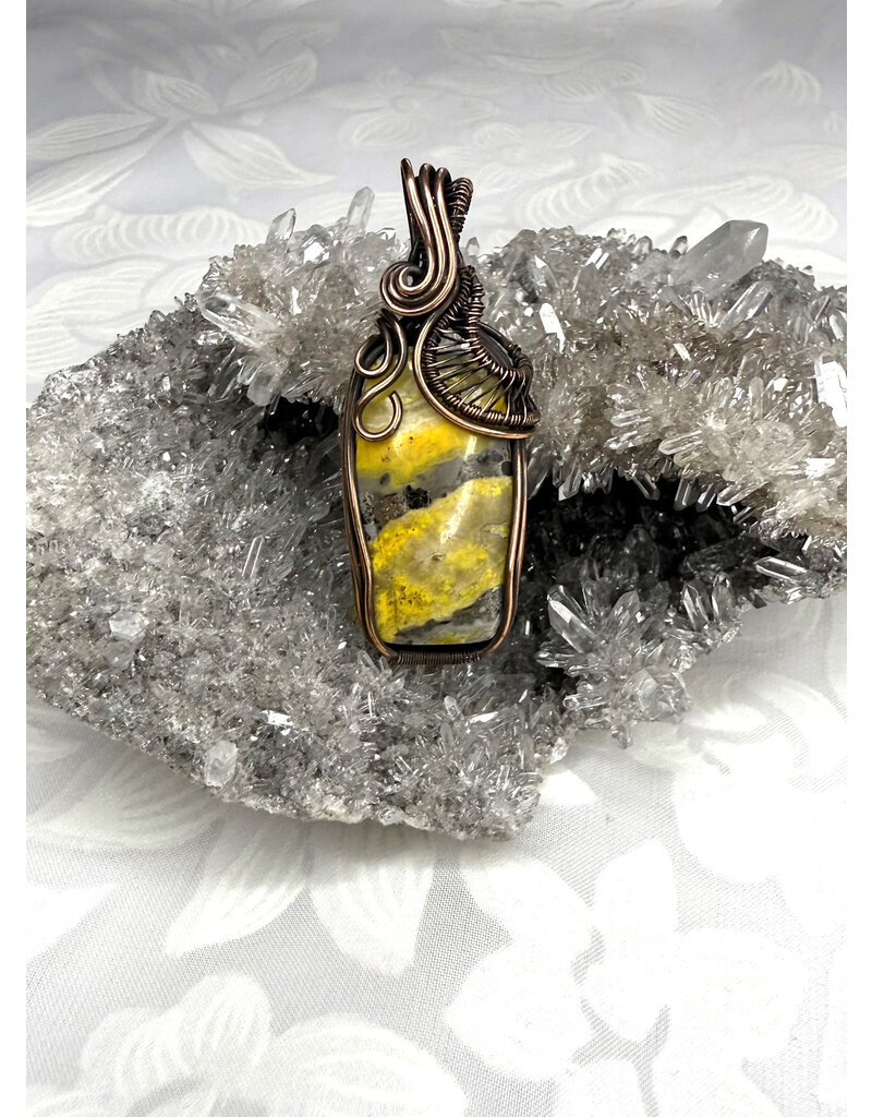 Bumblebee Jasper Wire Wrapped Pendant