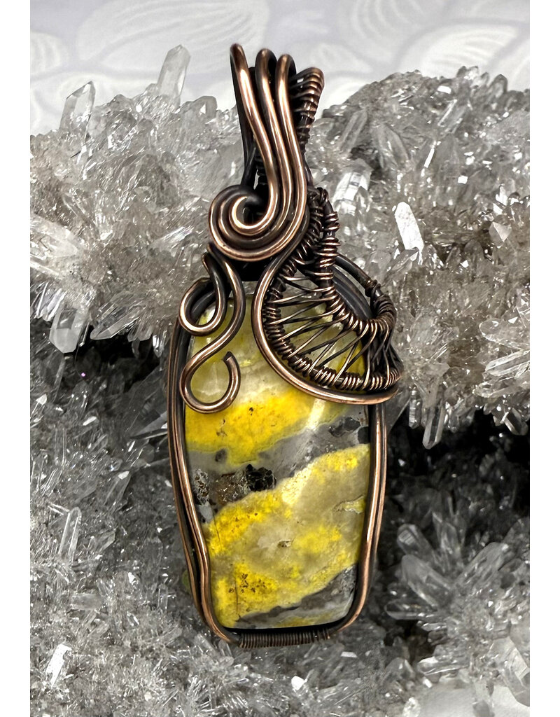 Bumblebee Jasper Wire Wrapped Pendant