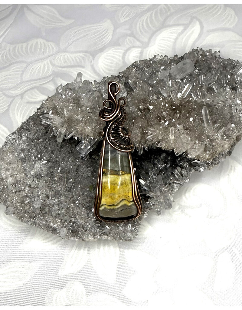 Bumblebee Jasper Wire Wrapped Pendant